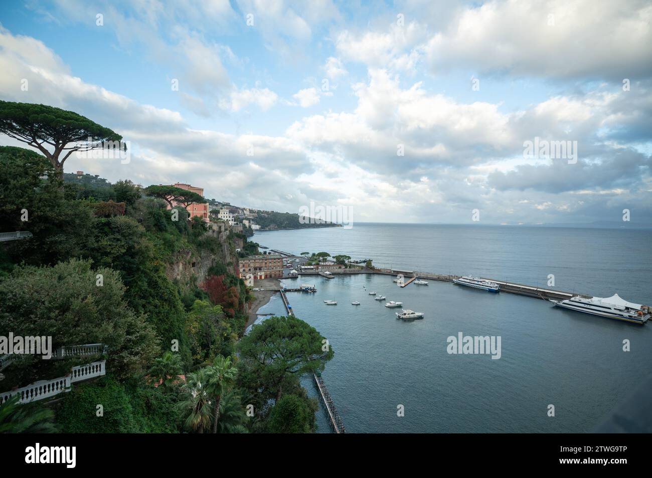 SORRENTO, ITALY November 17, 2023 View of the port of the tourist