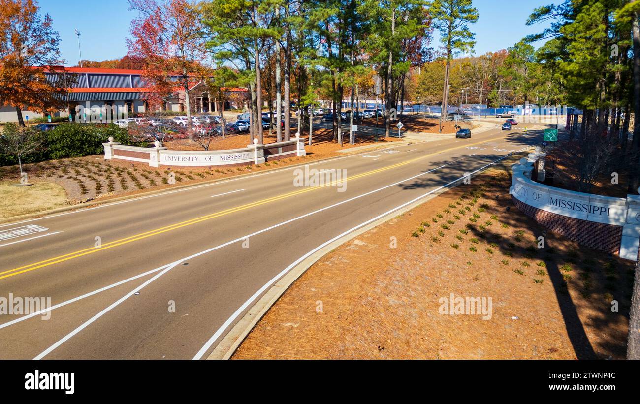 Oxford, MS November 28, 2023 University of Mississippi sign at the