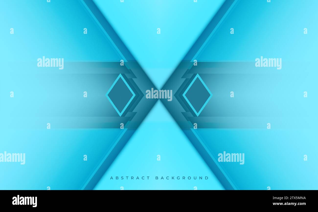 Blue modern abstract background with 3D technology geometric shapes ...