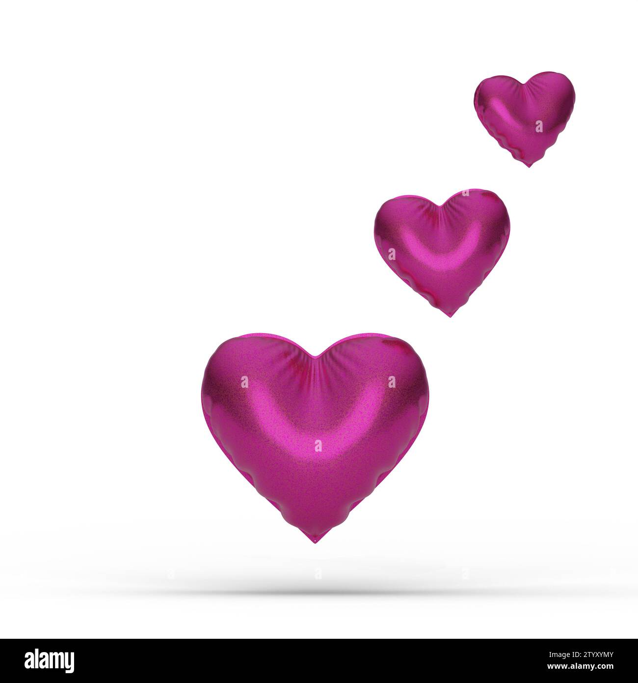 3D Illustration , Red hearts. Realistic icon heart symbol love Stock ...