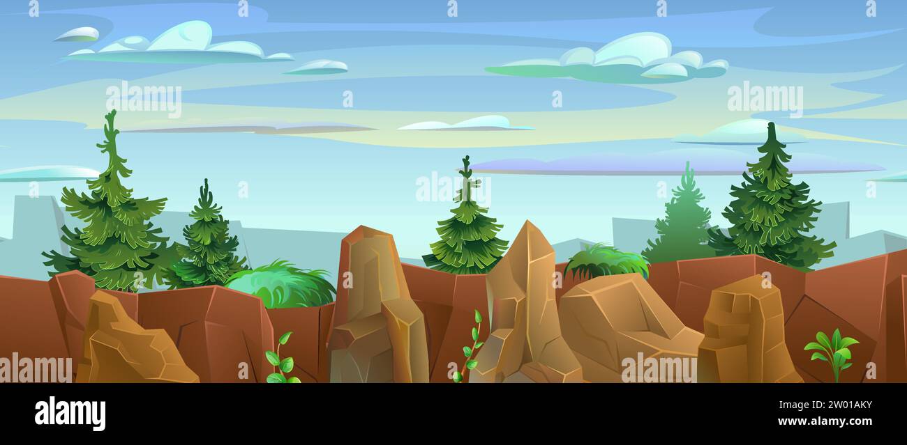 Fast windy sky. Picture horizontally seamless. Cartoon fun style ...