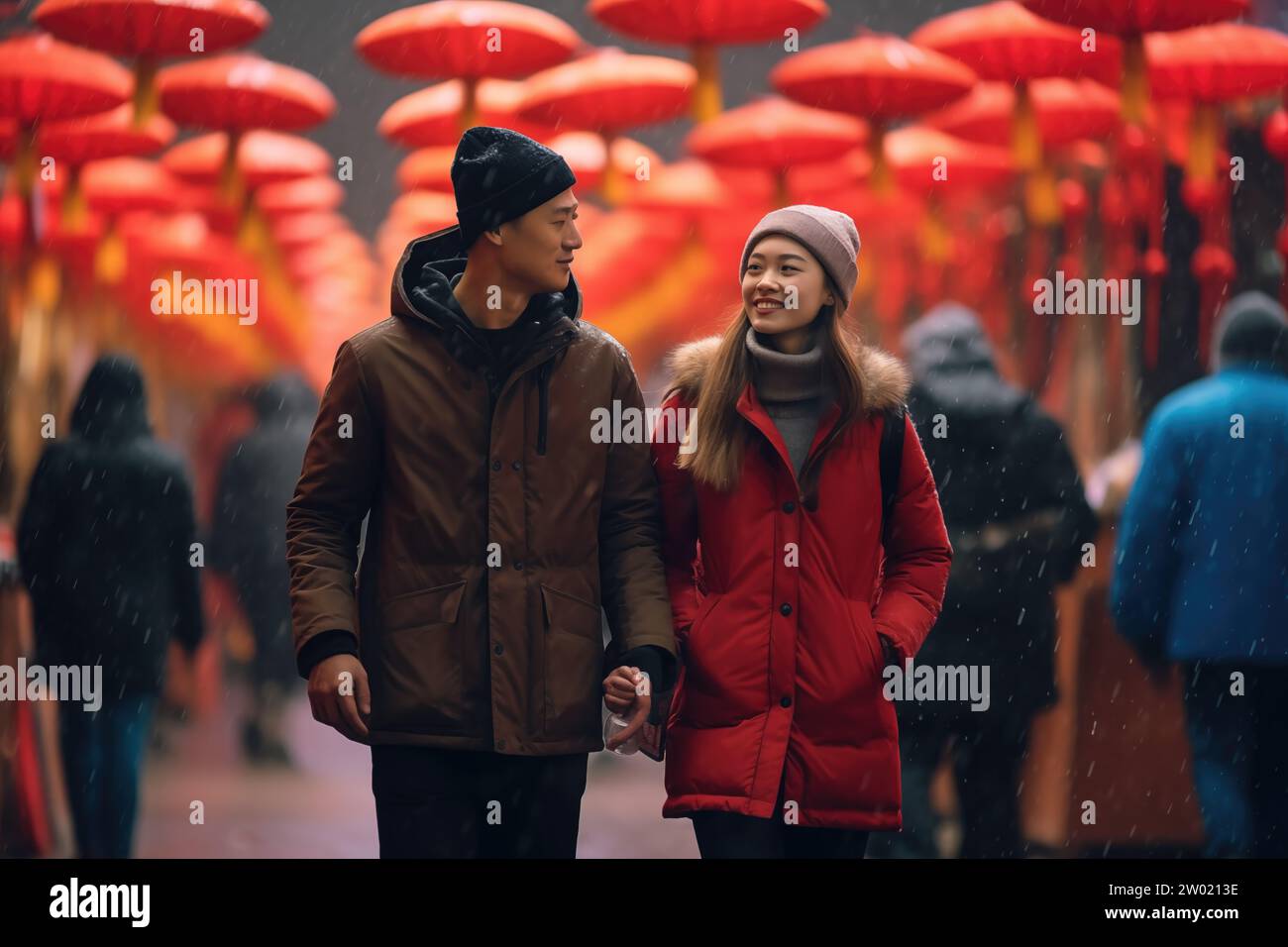 Chinese New Year 2024 festival decorations greeting card with Golden