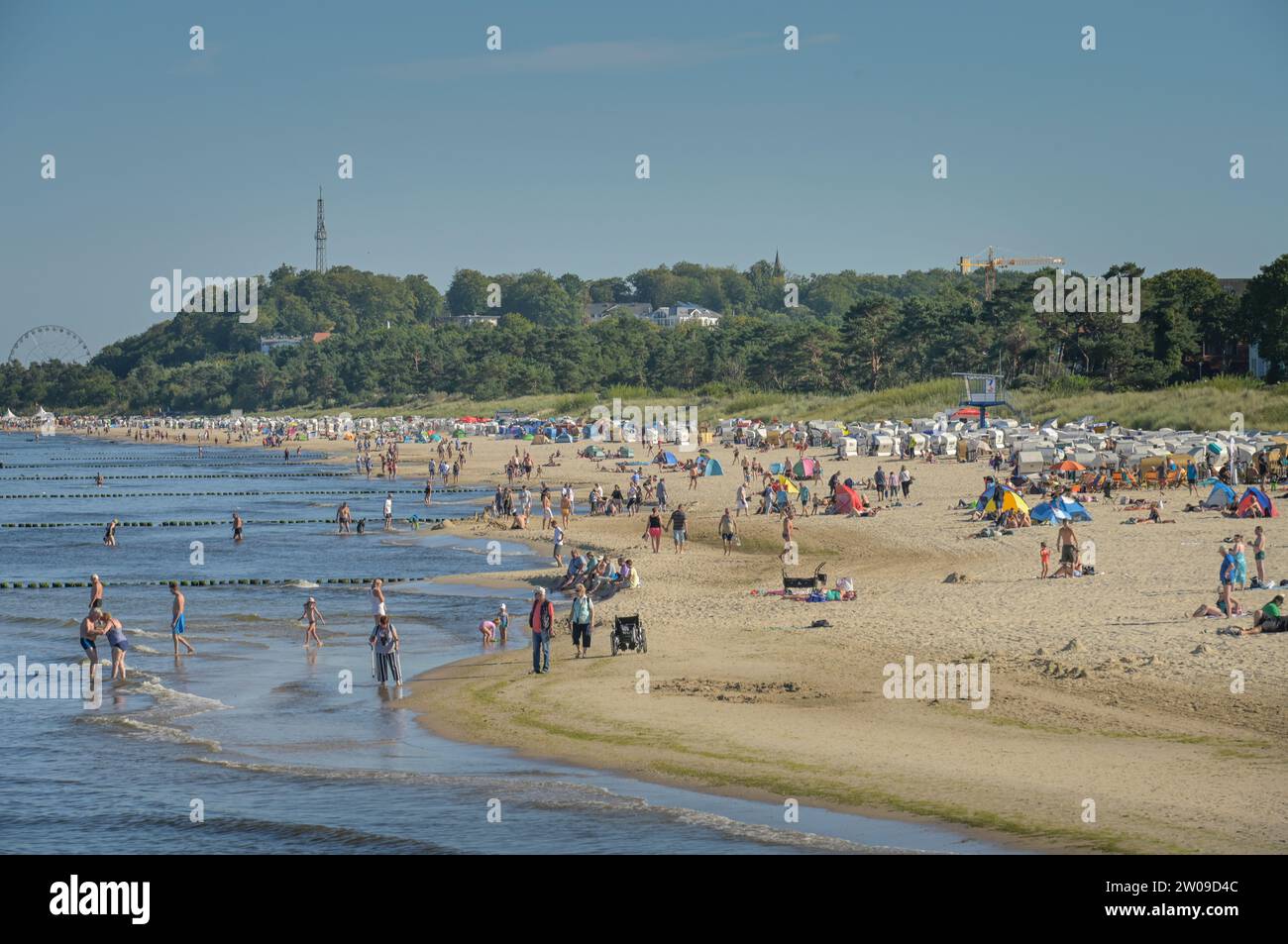 Ostsee, Strand, Urlauber, Bansin, Usedom, Mecklenburg-Vorpommern, Deutschland Stock Photo