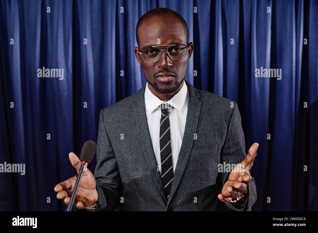 African american politician giving interview hi-res stock photography ...
