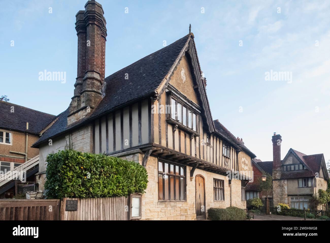 England, Kent, Penshurst Place, Tudor Era Half Timbered Buildings Stock Photo