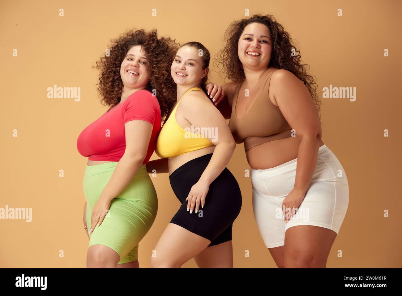Three young overweight women hi-res stock photography and images - Alamy