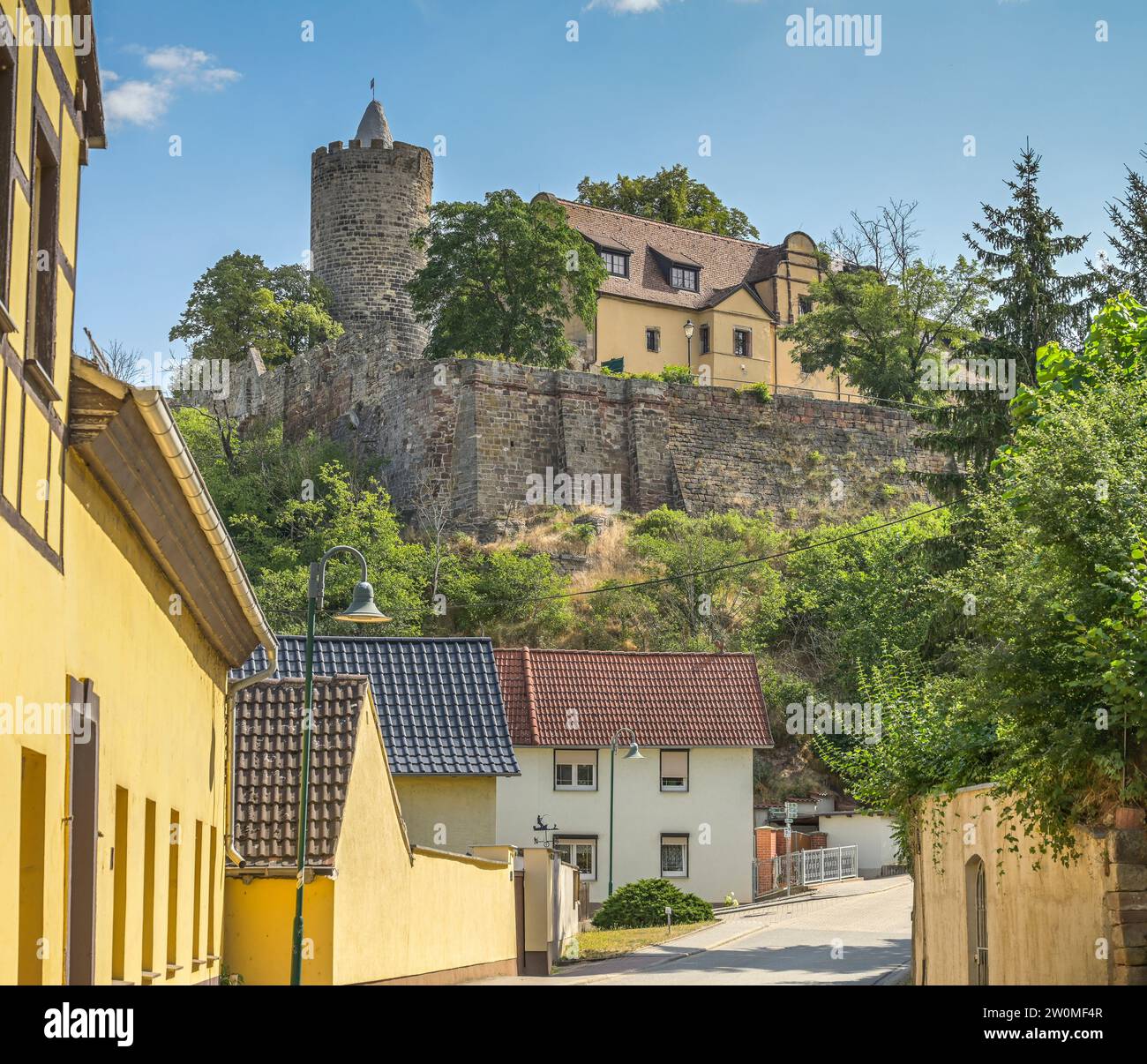 Stadtansicht, Burg, Schönburg, Sachsen-Anhalt, Deutschland Stock Photo ...