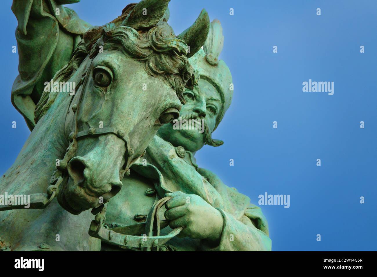 14.01.2023: Monument of king Jan III Sobieski in Gdansk. Poland Stock Photo