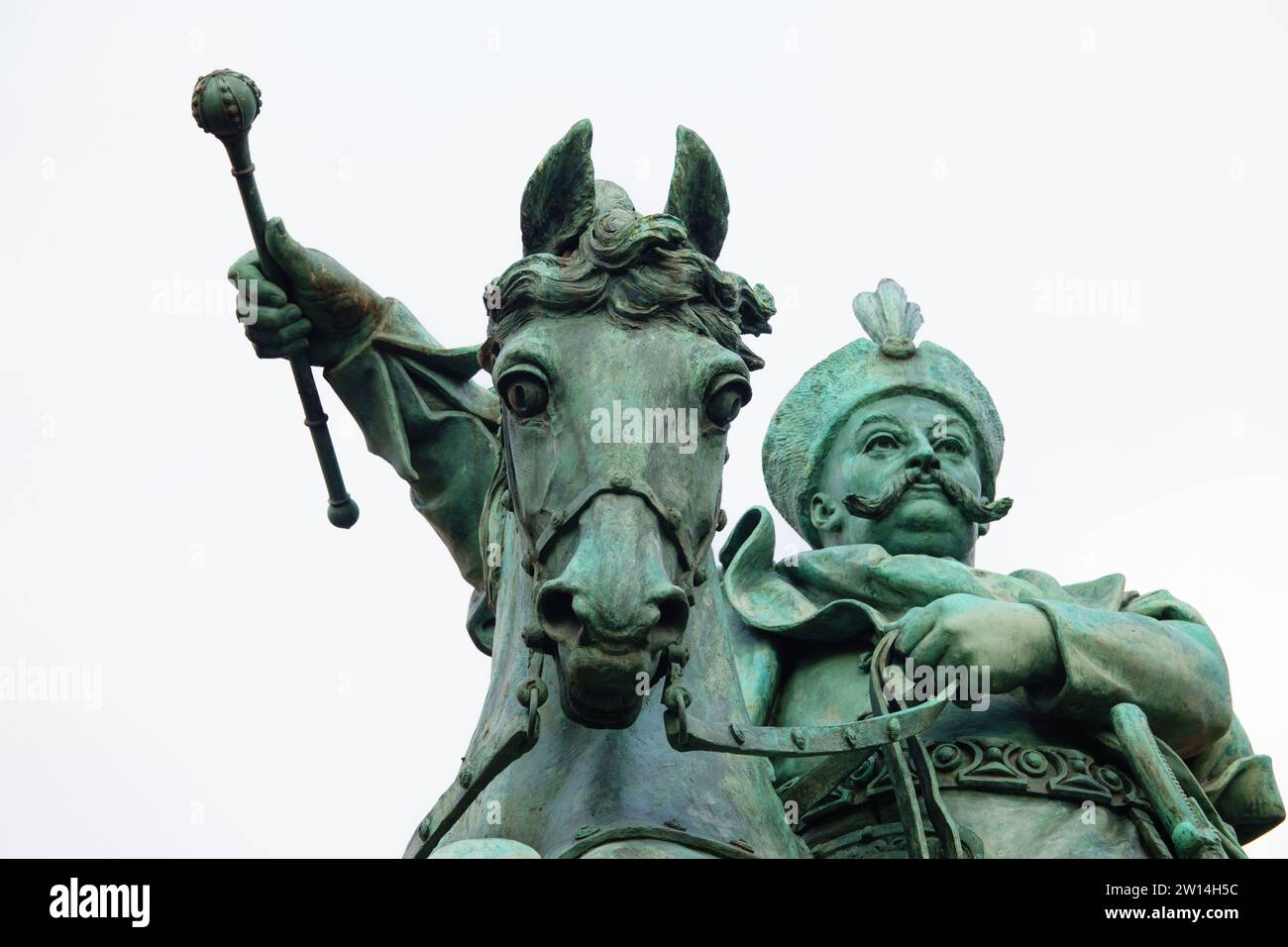 14.01.2023: Monument of king Jan III Sobieski in Gdansk. Poland Stock Photo