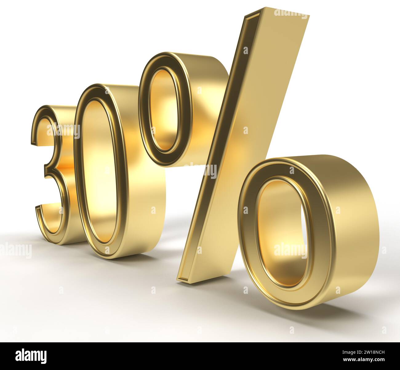 3D ILLUSTRATION 30% gold number Stock Photo - Alamy