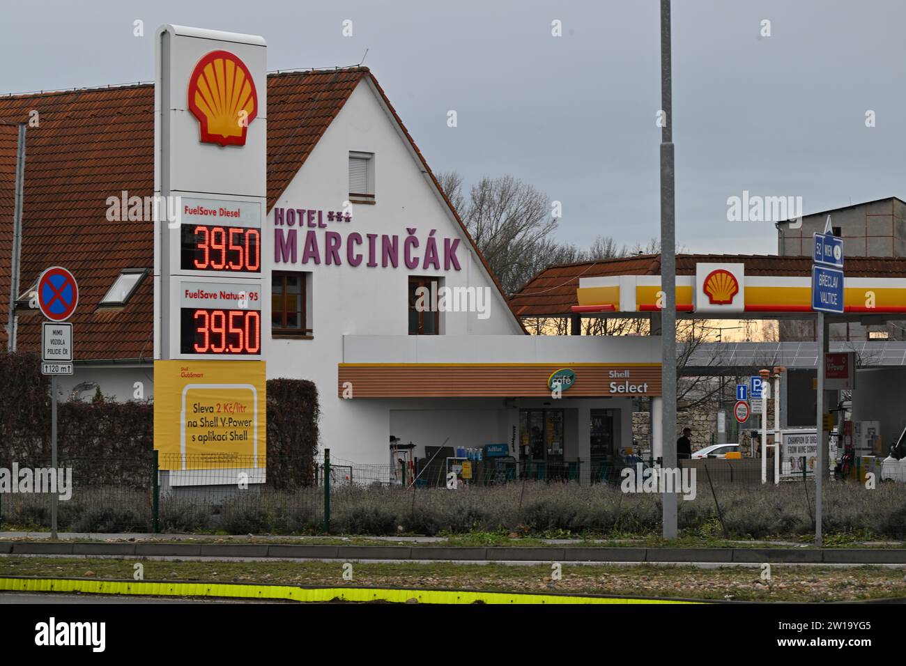 Mikulov, Czech Republic. 21st Dec, 2023. Fuel at Czech filling stations
