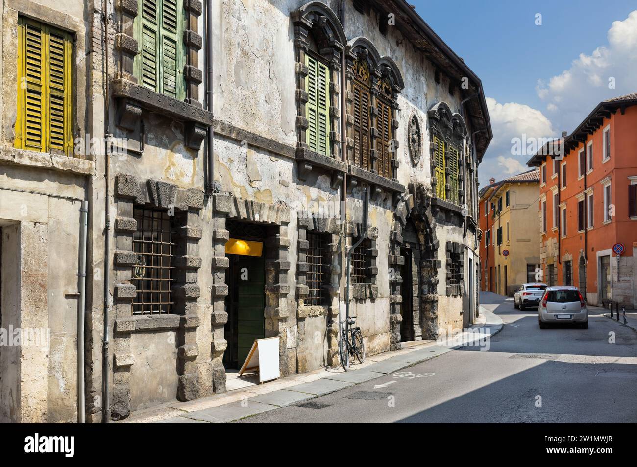 beautiful, medieval street in Verona, Italy Stock Photo