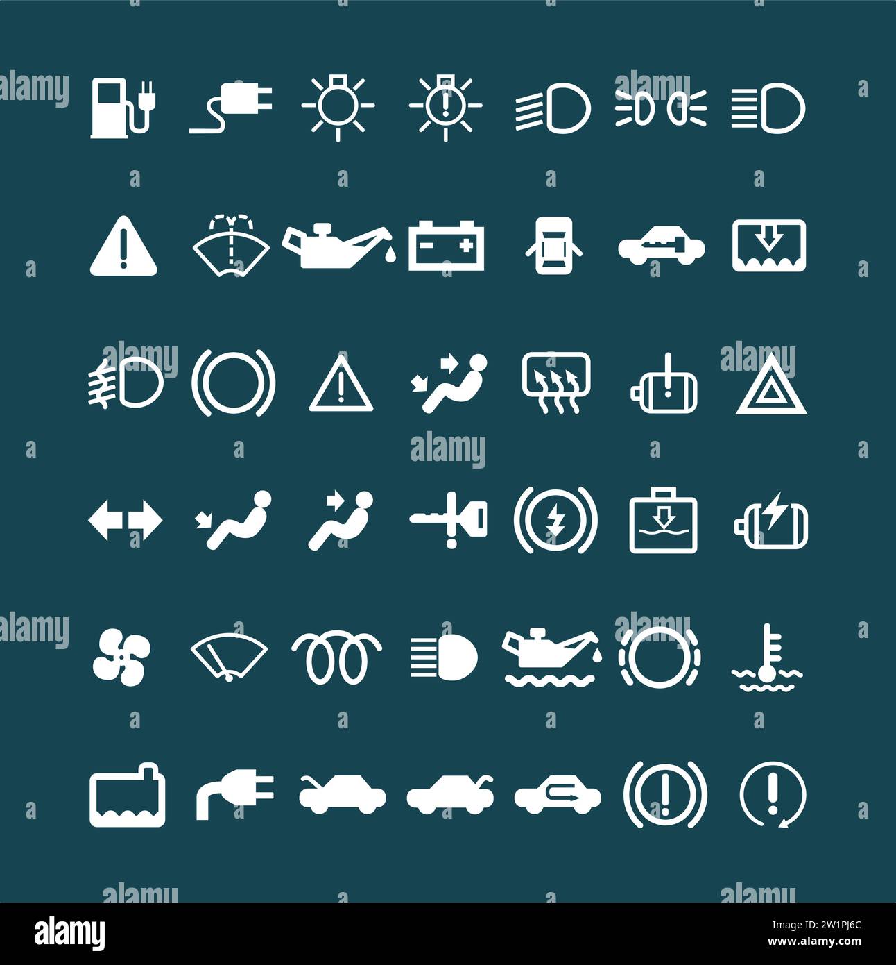 Car dashboard icons Stock Vector Images Alamy