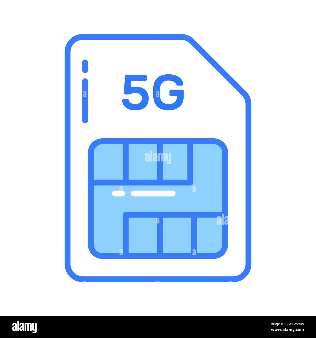 5G technology sim card vector design in modern style, easy to use icon Stock Vector