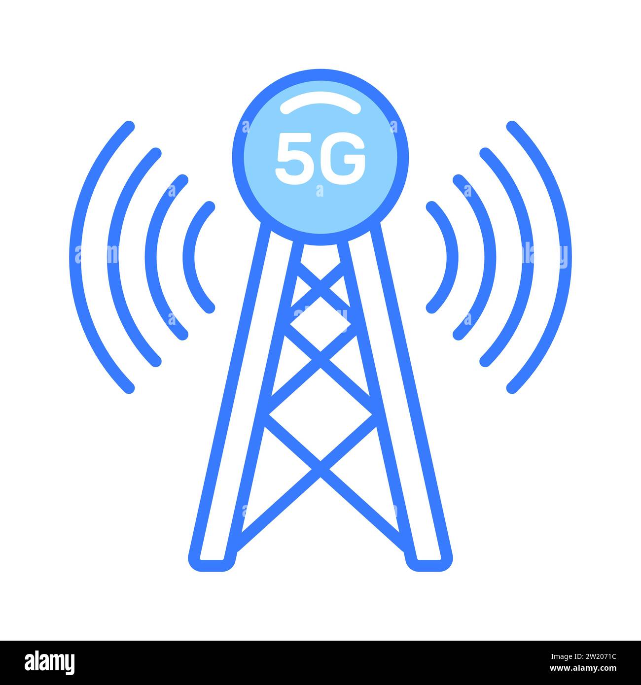 5G signal tower vector design in modern style, easy to use icon Stock