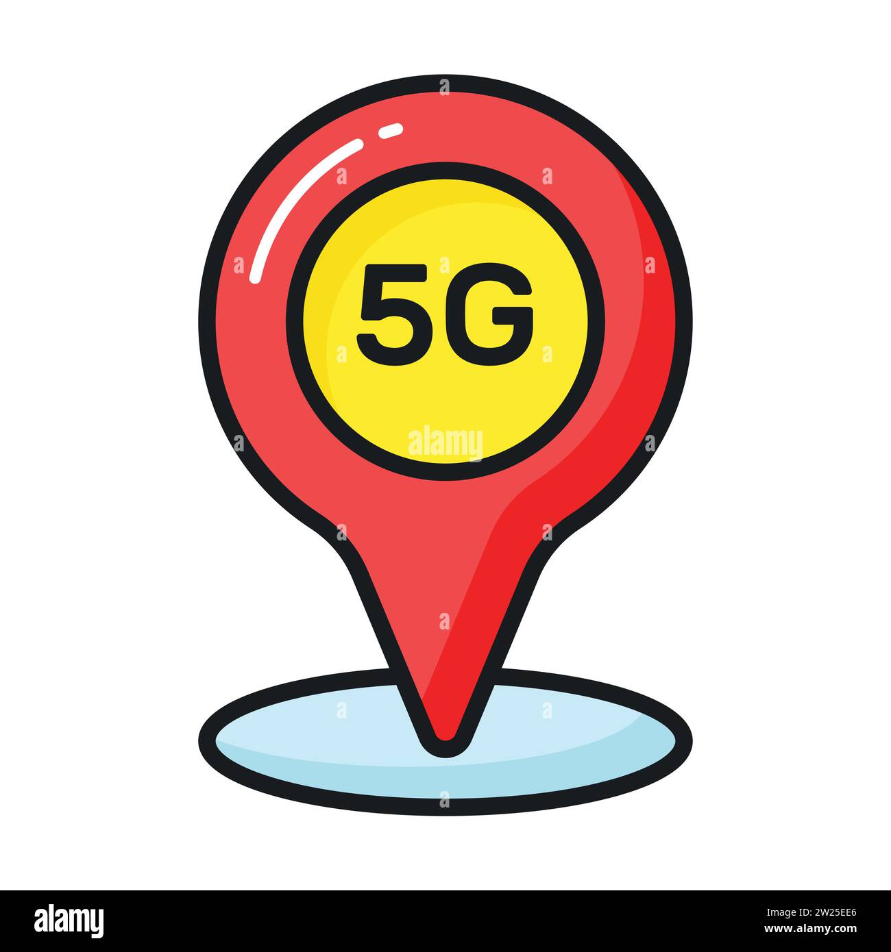 Location pin with 5G network showing concept vector of 5G network