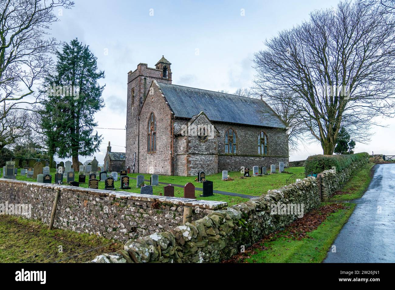 Tundergarth Church where a service was held to mark the 35th anniversary of the Lockerbie bombing, Lockerbie. On December 21, 1988, Pan Am Flight 103 exploded over the town in Dumfries and Galloway, 40 minutes into its flight from London to New York. All 259 passengers and crew were killed, including 35 students from the University of Syracuse, along with 11 Lockerbie residents. Picture date: Thursday December 21, 2023. Stock Photo