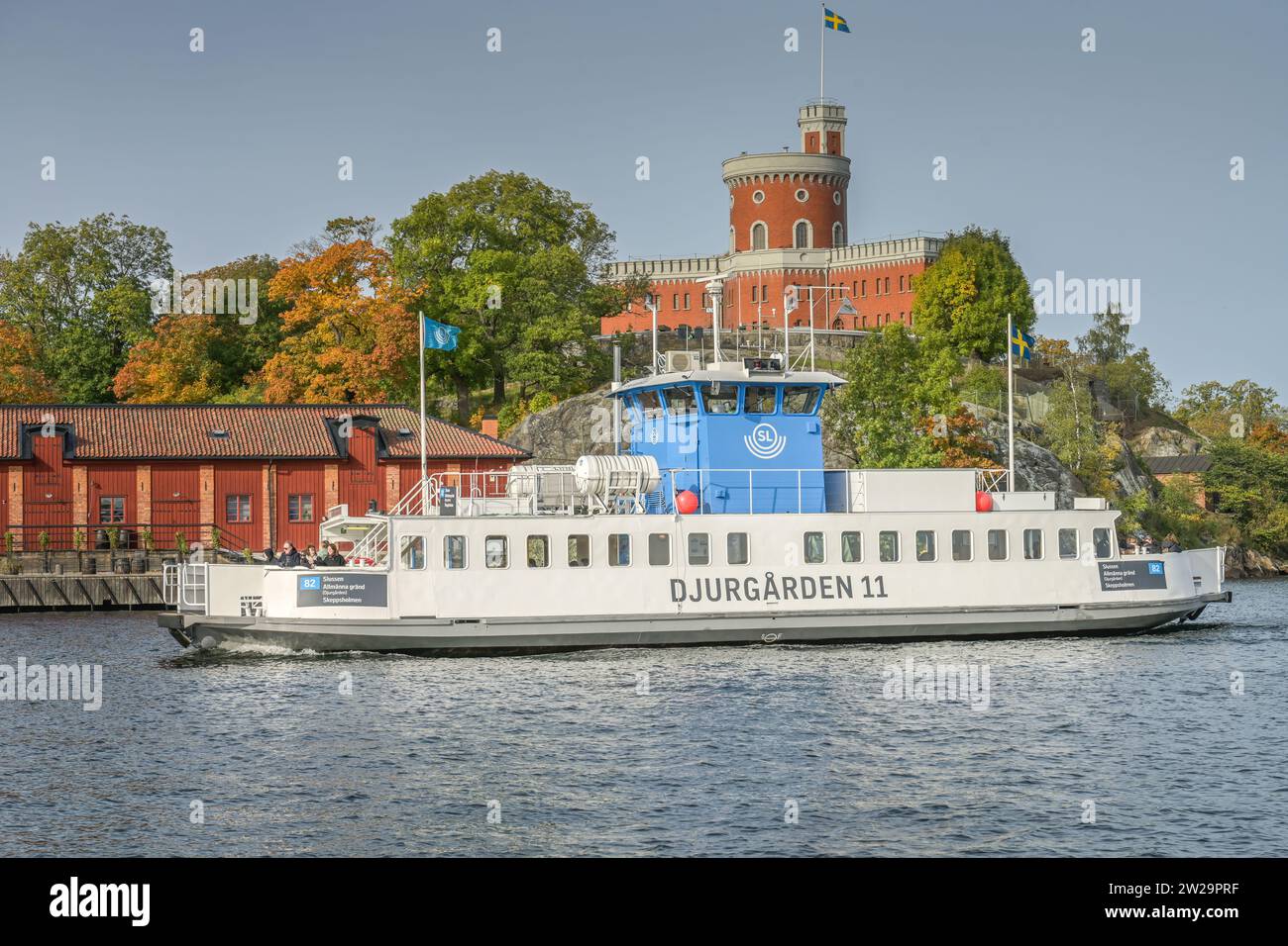 Fährschiff Djurgarden 11, Kastellet, Insel Kastellholmen, Stockholm, Schweden Stock Photo
