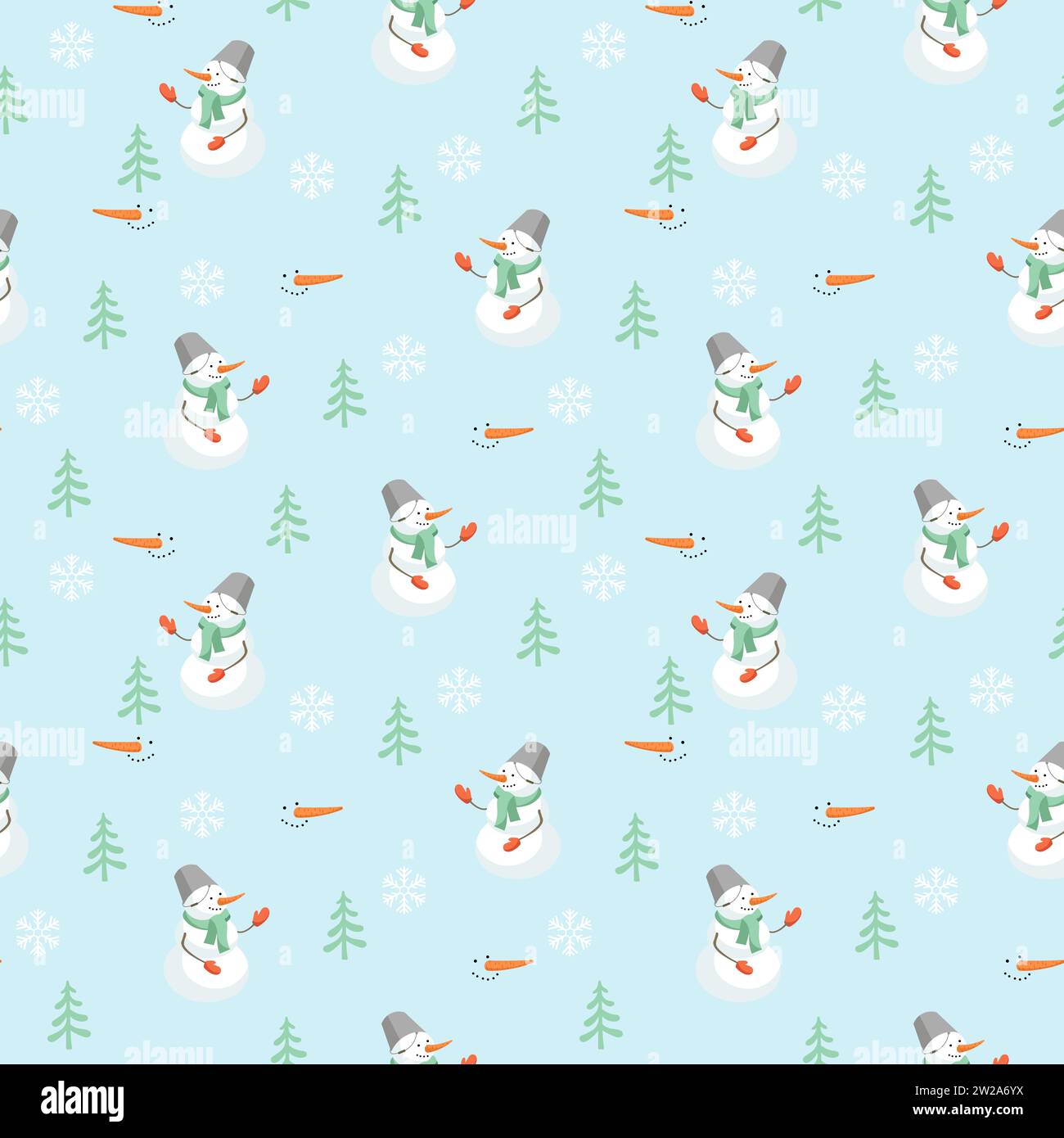 Christmas seamless pattern with snowman Stock Vector