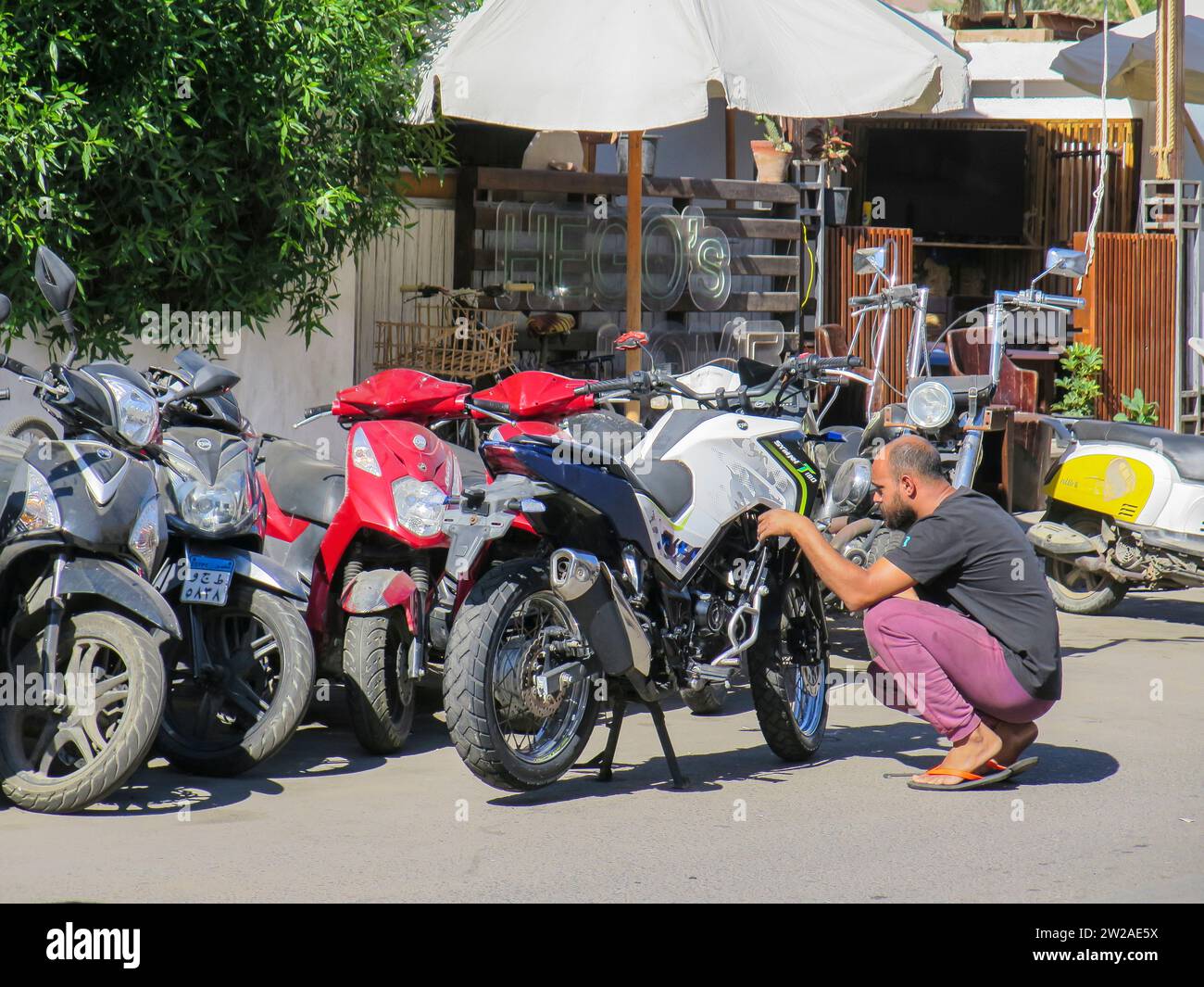 Motorrad Verleih, Dahab, Sinai, Ägypten Stock Photo