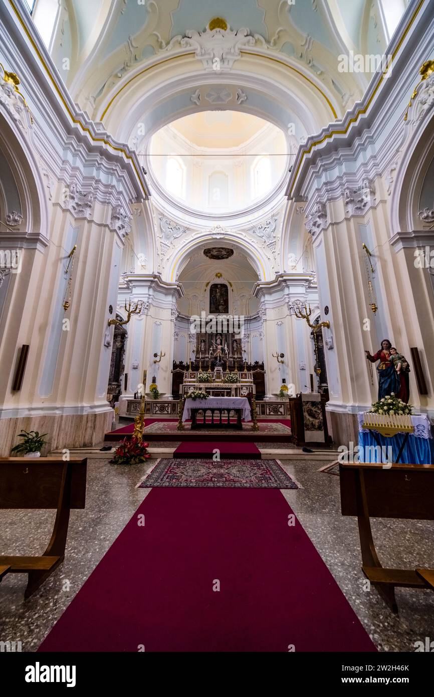 Interior design and altar inside the church Chiesa di Santa Maria ...