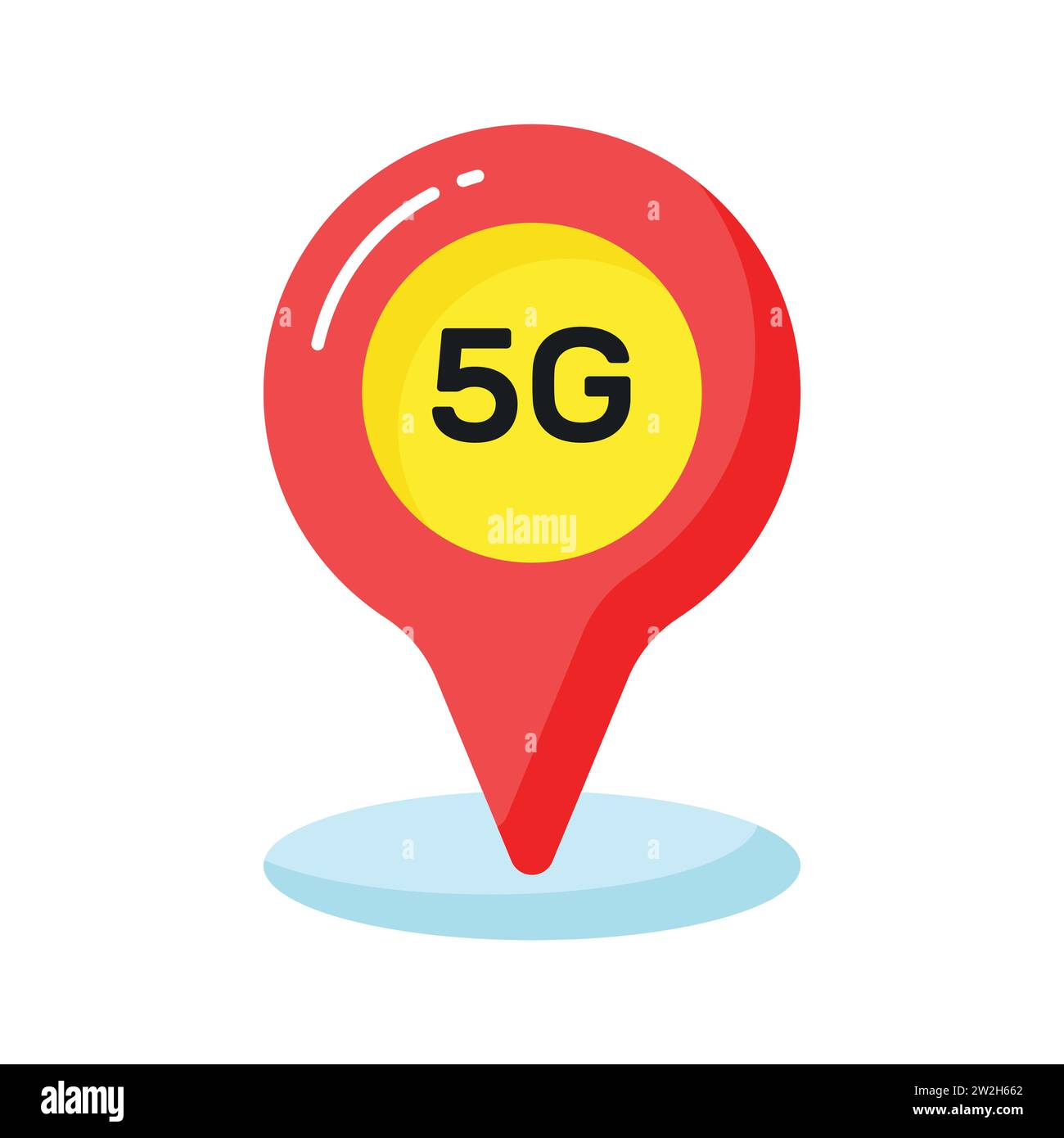 Location pin with 5G network showing concept vector of 5G network
