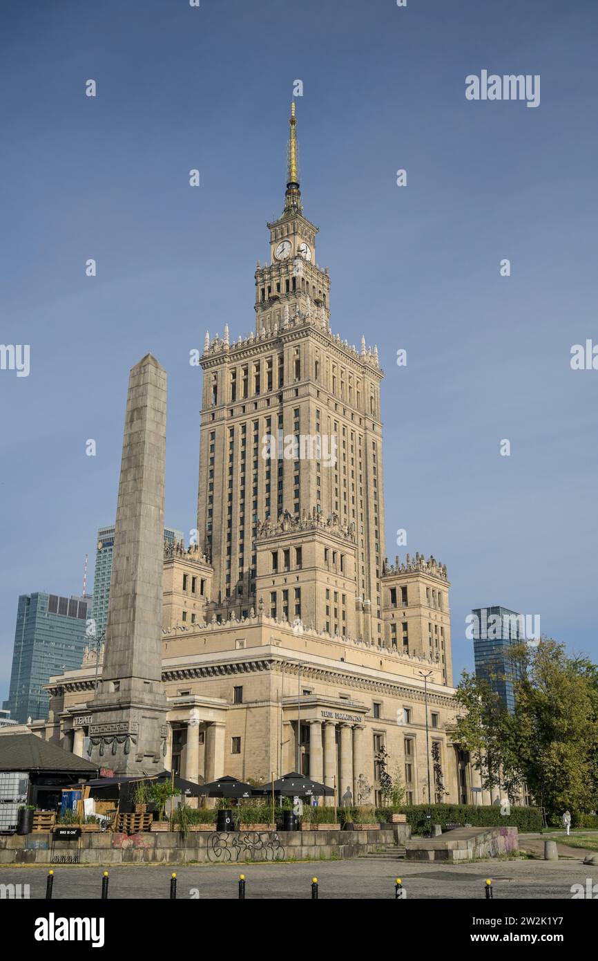 Kulturpalast - Palac Kultury i Nauki, Warschau, Woiwodschaft Masowien, Polen Stock Photo