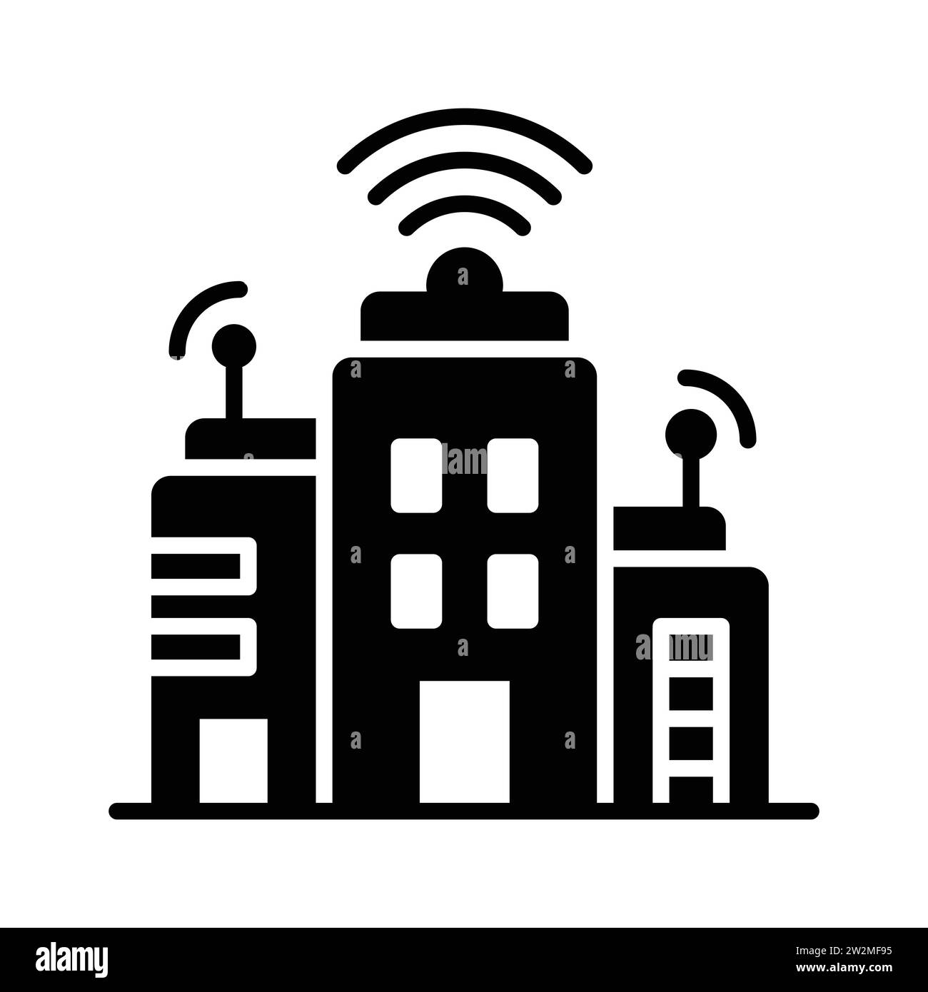 Grab this creatively designed smart city icon in trendy style, 5G technology vector Stock Vector