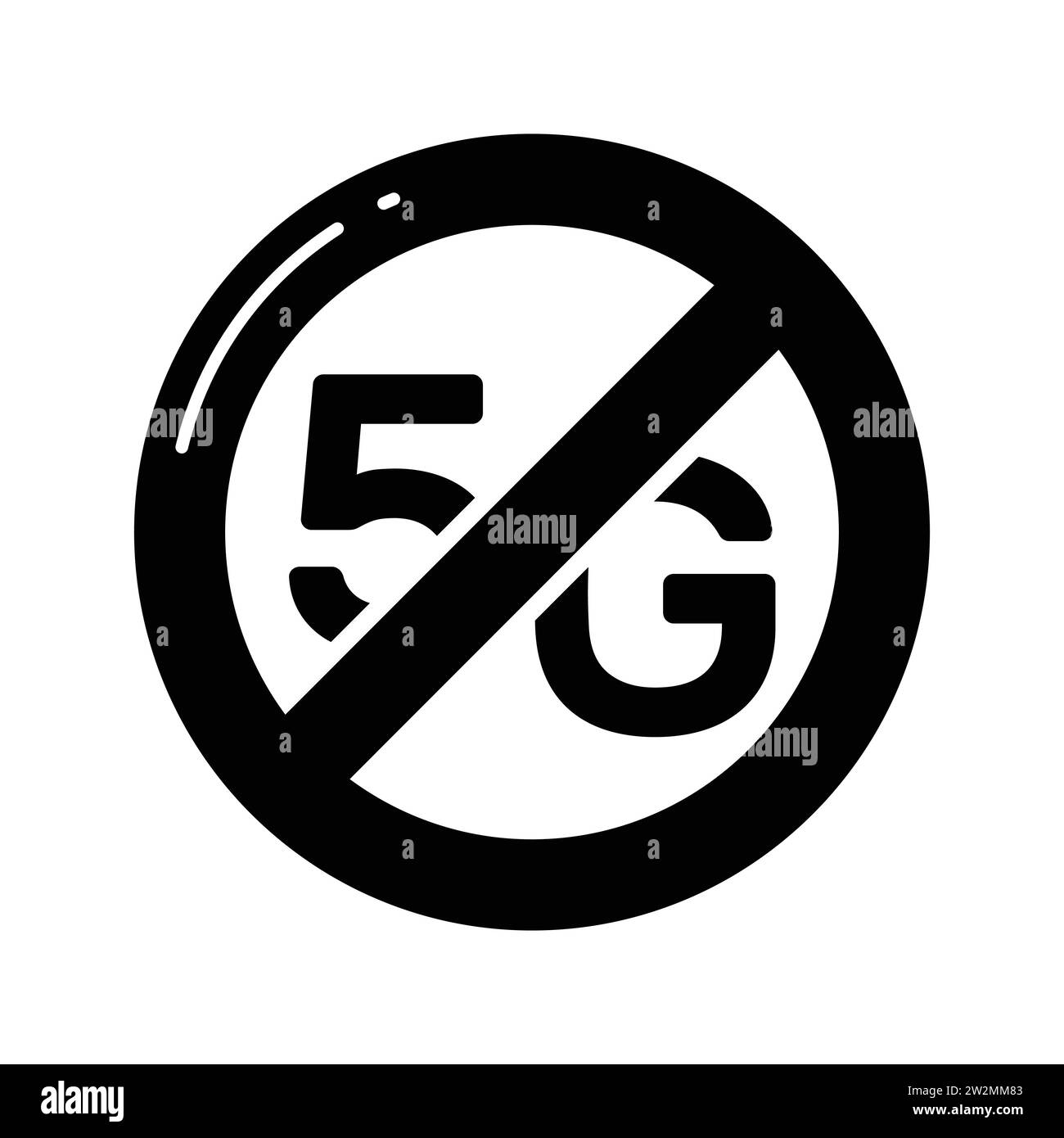 An icon of no 5G network in modern style, easy to use icon Stock Vector