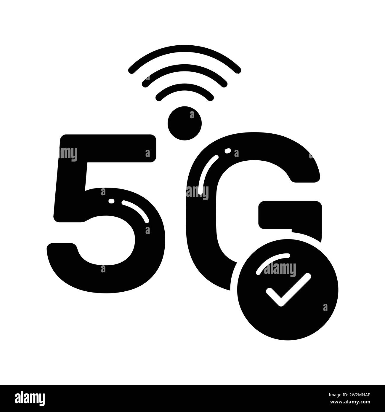 Creatively designed 5G network signals location icon in trendy style, 5G technology vector Stock Vector