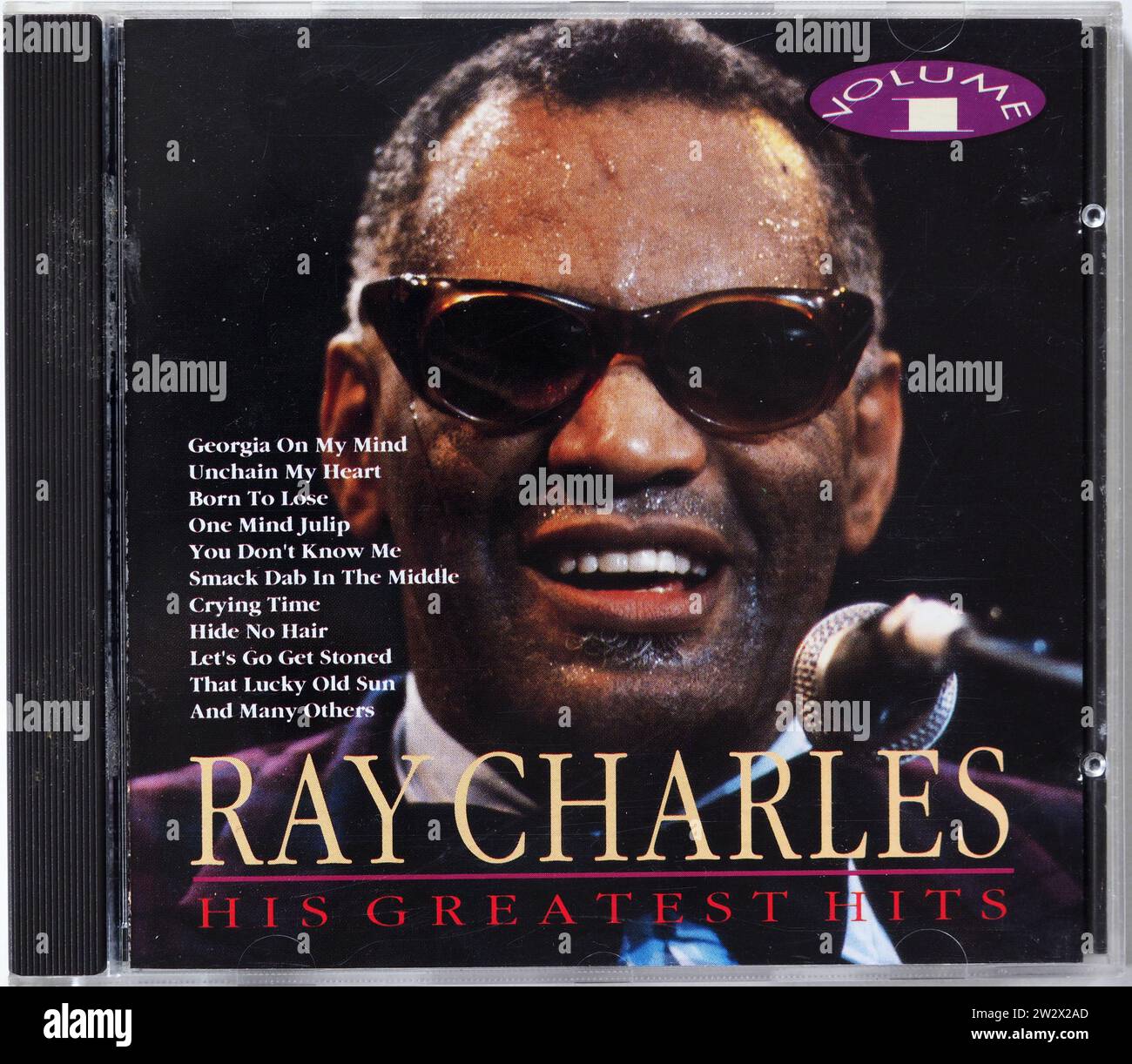 Bavaria, Germany - December 21. 2023: In this photoillustration  album Ray Charles His Greatest Hits  compact disk (CD) Stock Photo