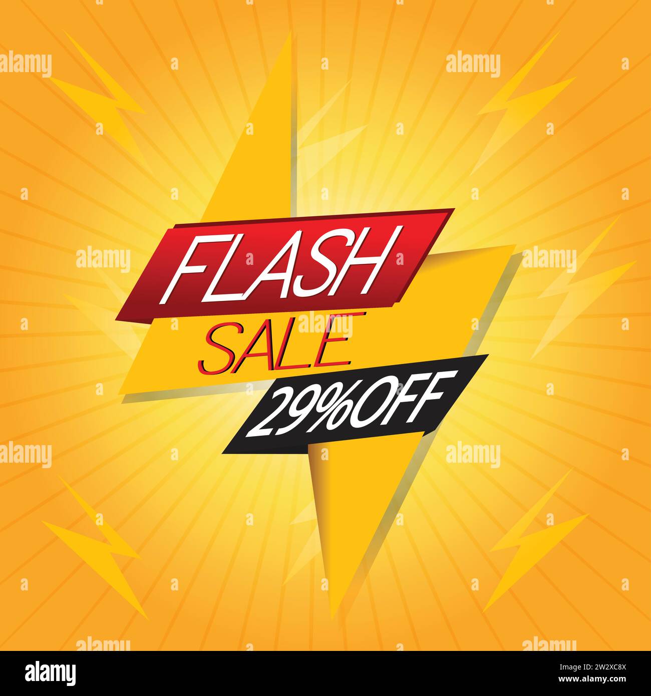 Illustration, flash sale poster 29% off Stock Vector