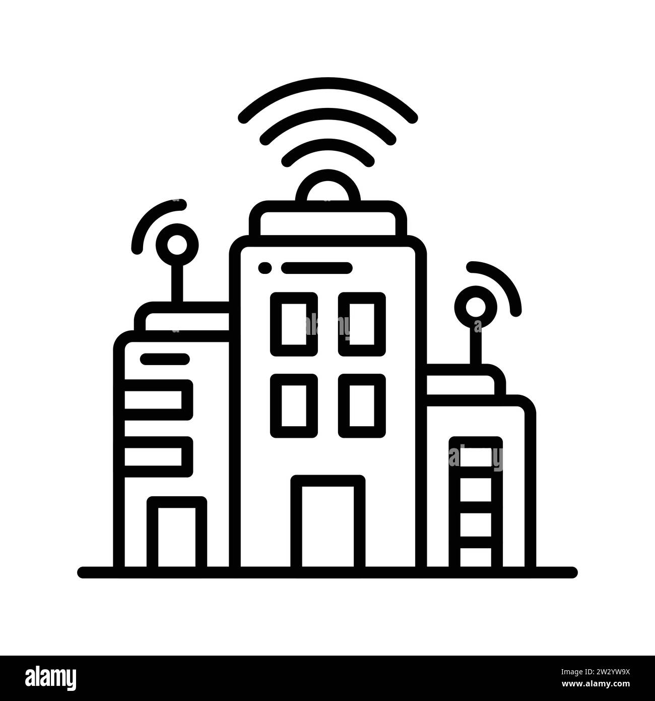 Grab this creatively designed smart city icon in trendy style, 5G technology vector Stock Vector