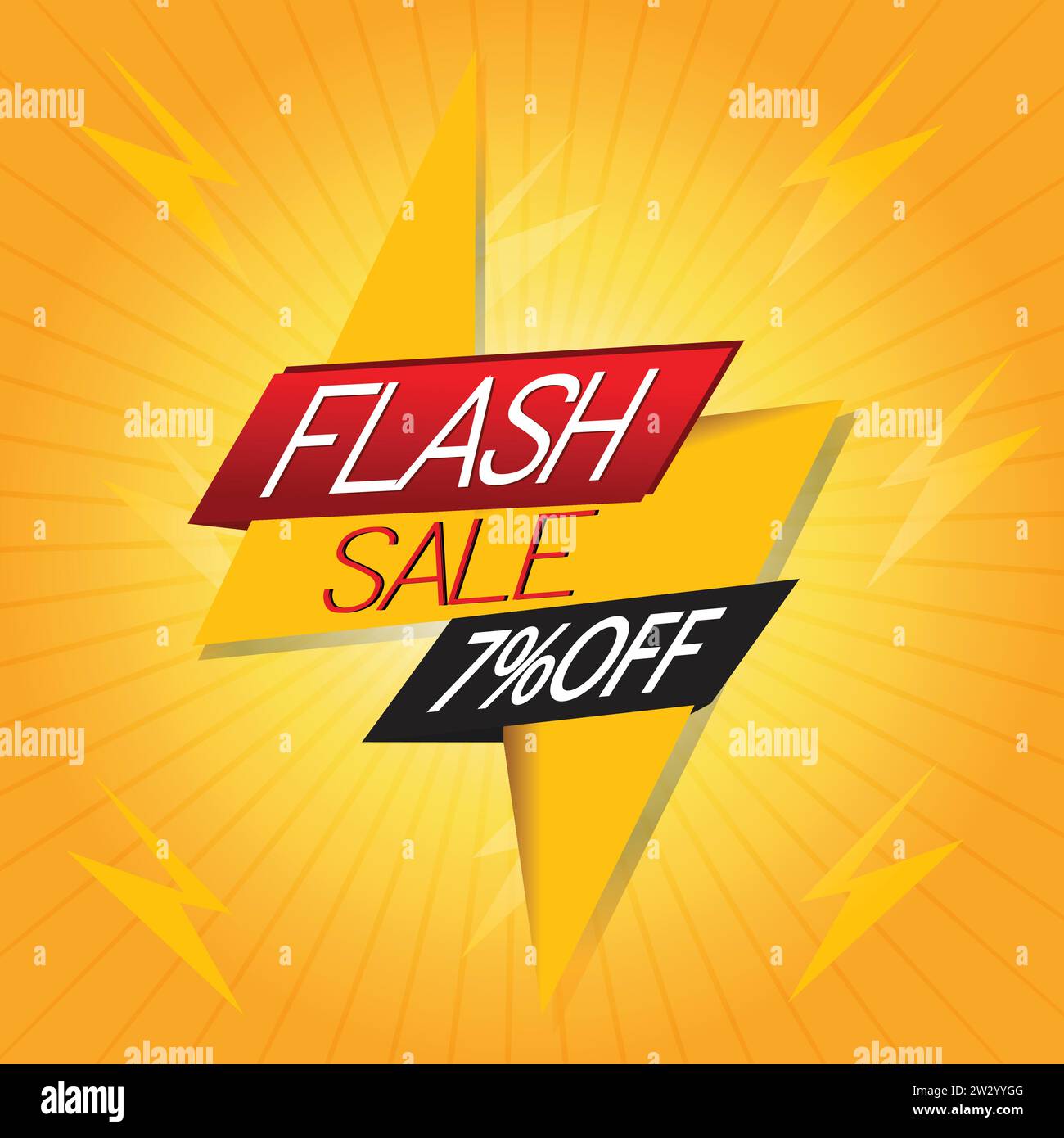 Illustration, flash sale poster 7% off Stock Vector