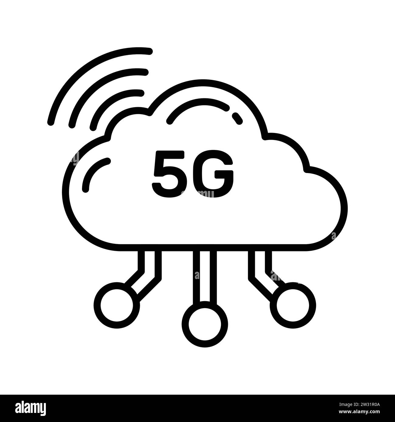 Grab this beautifully designed vector of 5G network in trendy style, editable icon Stock Vector