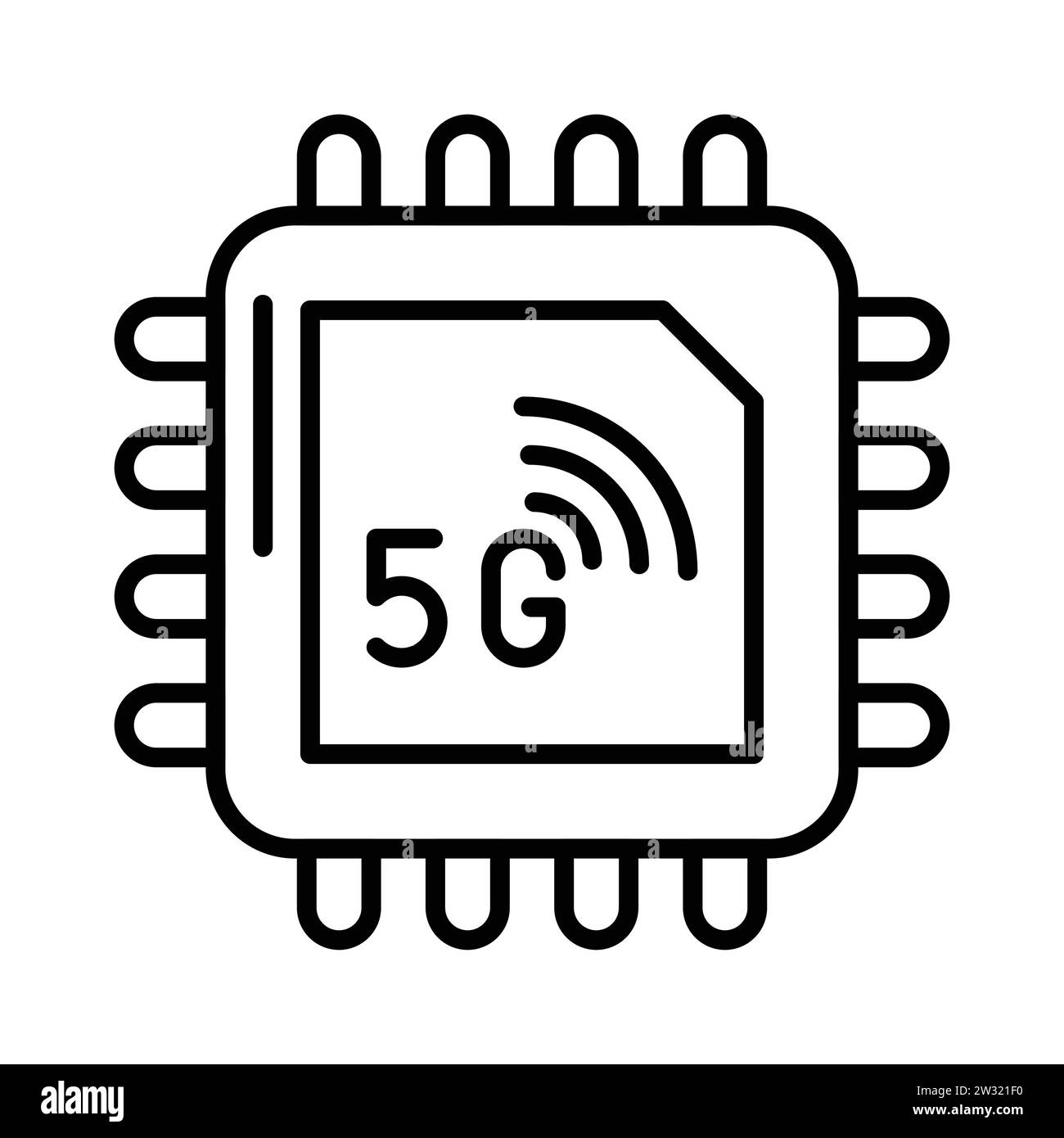 Check this beautifully designed 5G chip icon in Modern Style, 5G technology vector Stock Vector