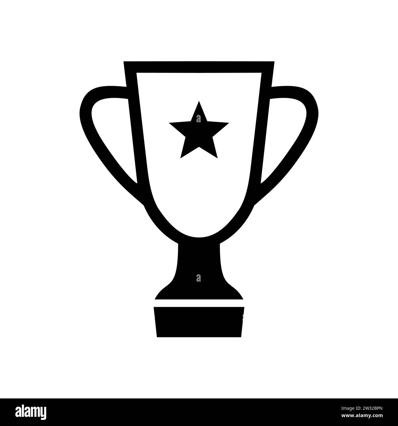 Winner cup icon. Champion trophy symbol, sport award sign. Winner prize, champions celebration winning concept isolated on white background. Reward Stock Vector