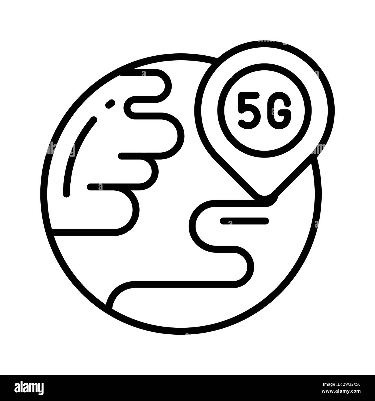 Grab this creatively designed 5G network location icon in trendy style, 5G technology vector Stock Vector