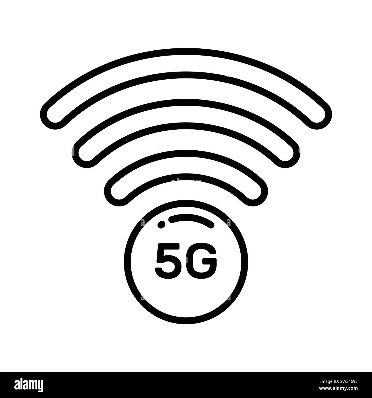 5G network technology signals vector design in trendy style, ready to use Stock Vector