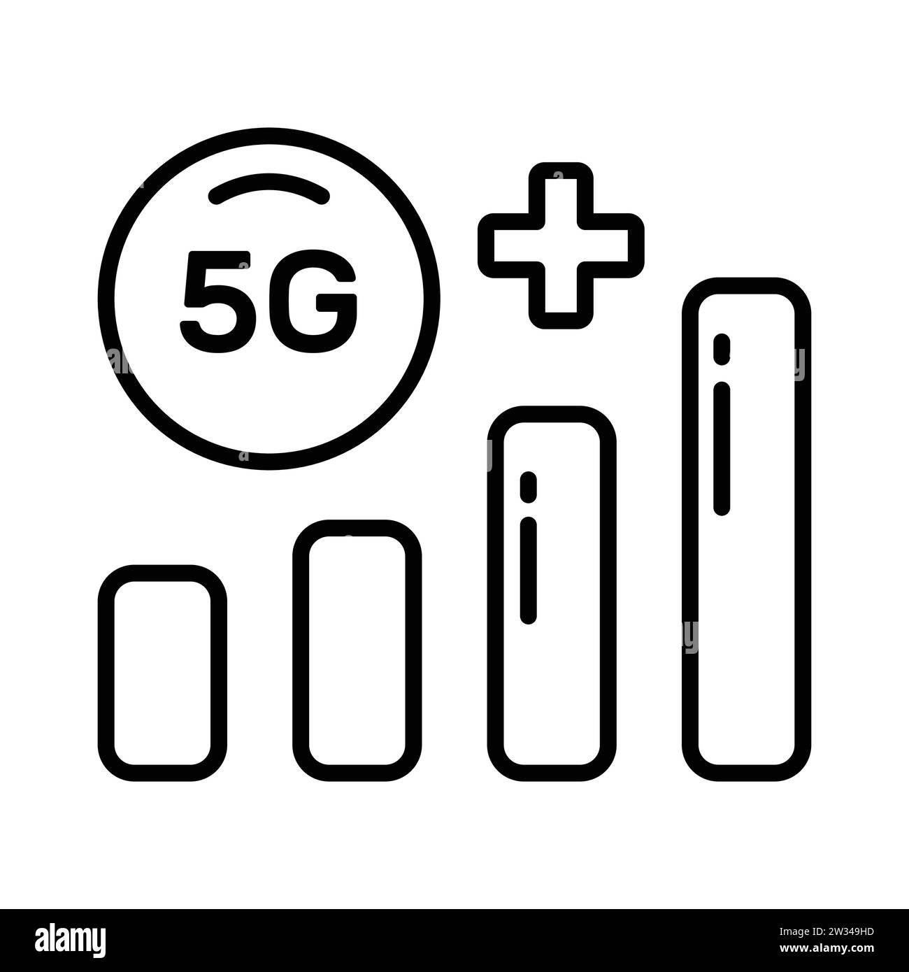 Beautifully designed vector of 5G technology signals in trendy style, premium icon Stock Vector