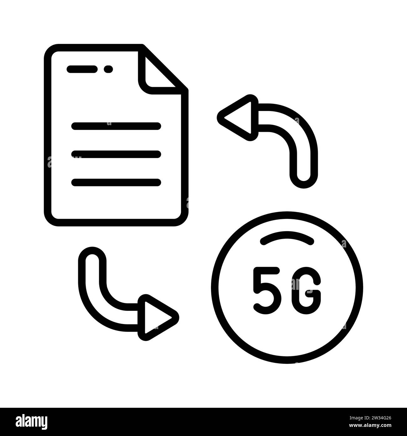 Beautifully designed vector of 5G network document in trendy style, editable icon Stock Vector