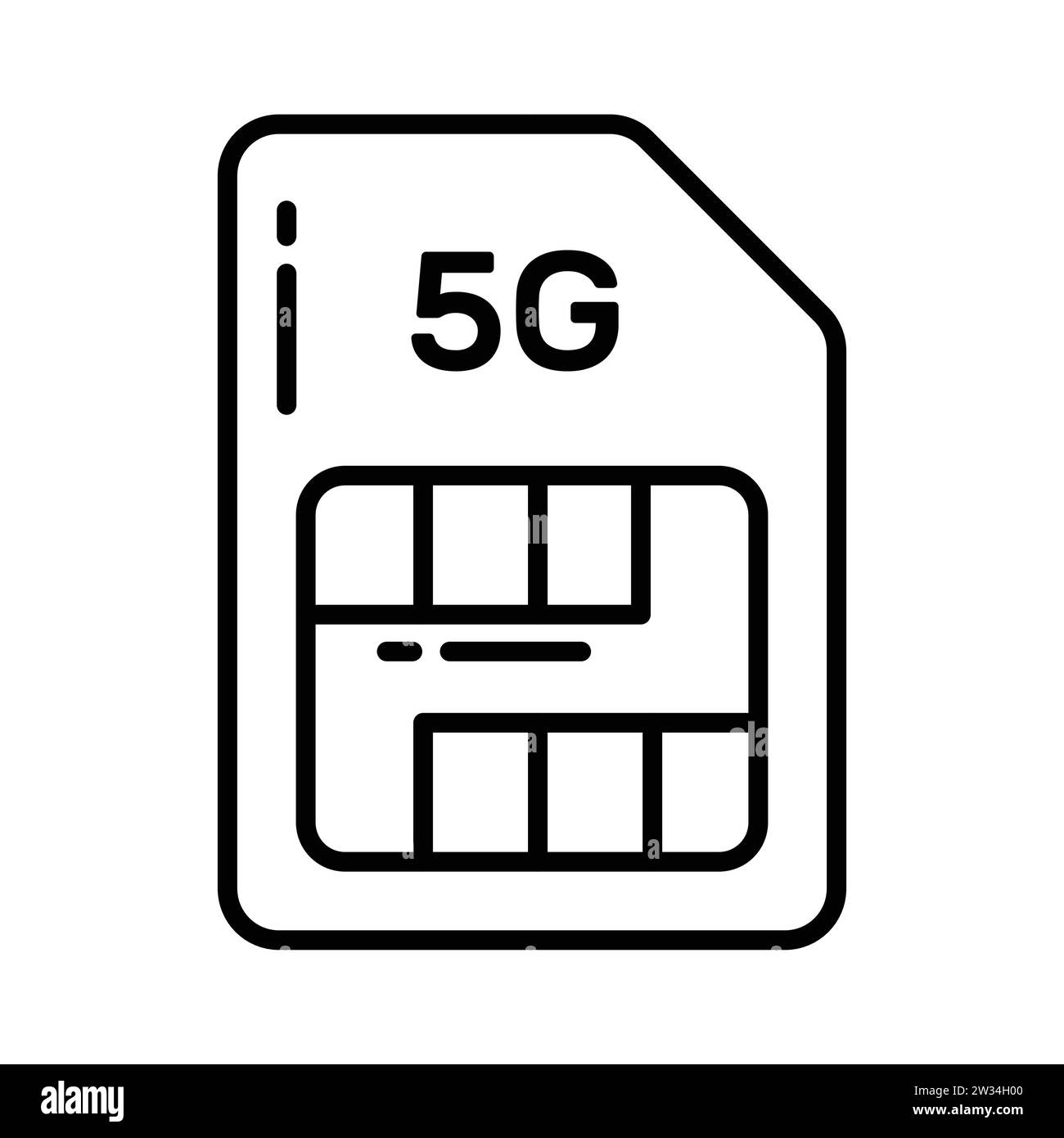 5G technology sim card vector design in modern style, easy to use icon Stock Vector