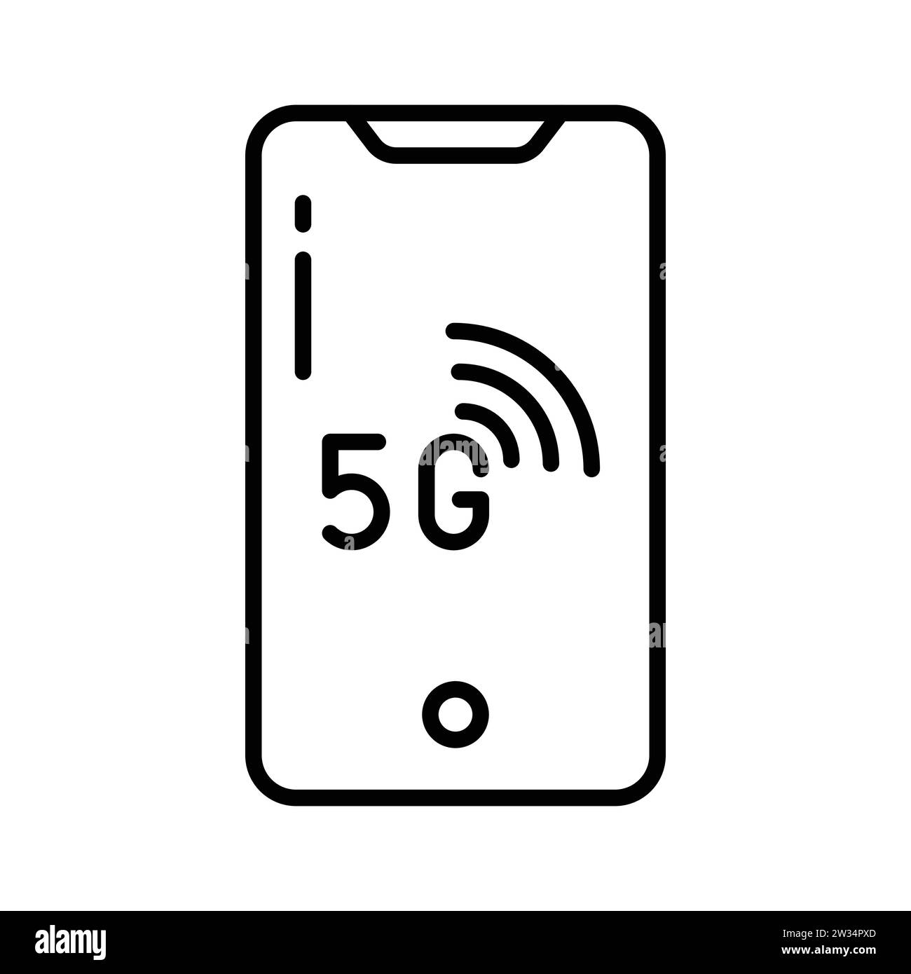 An icon of smartphone with 5G network technology in trendy style, ready to use vector Stock Vector