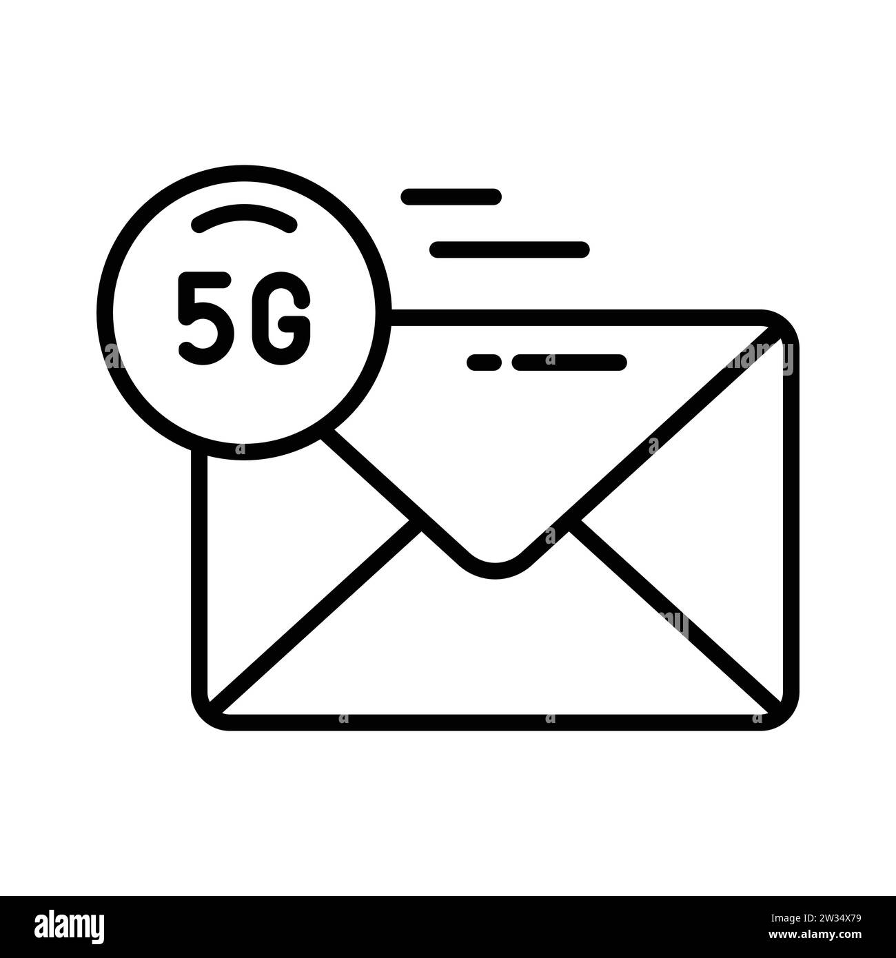 An icon of 5G network connection in editable style, ready to us icon Stock Vector