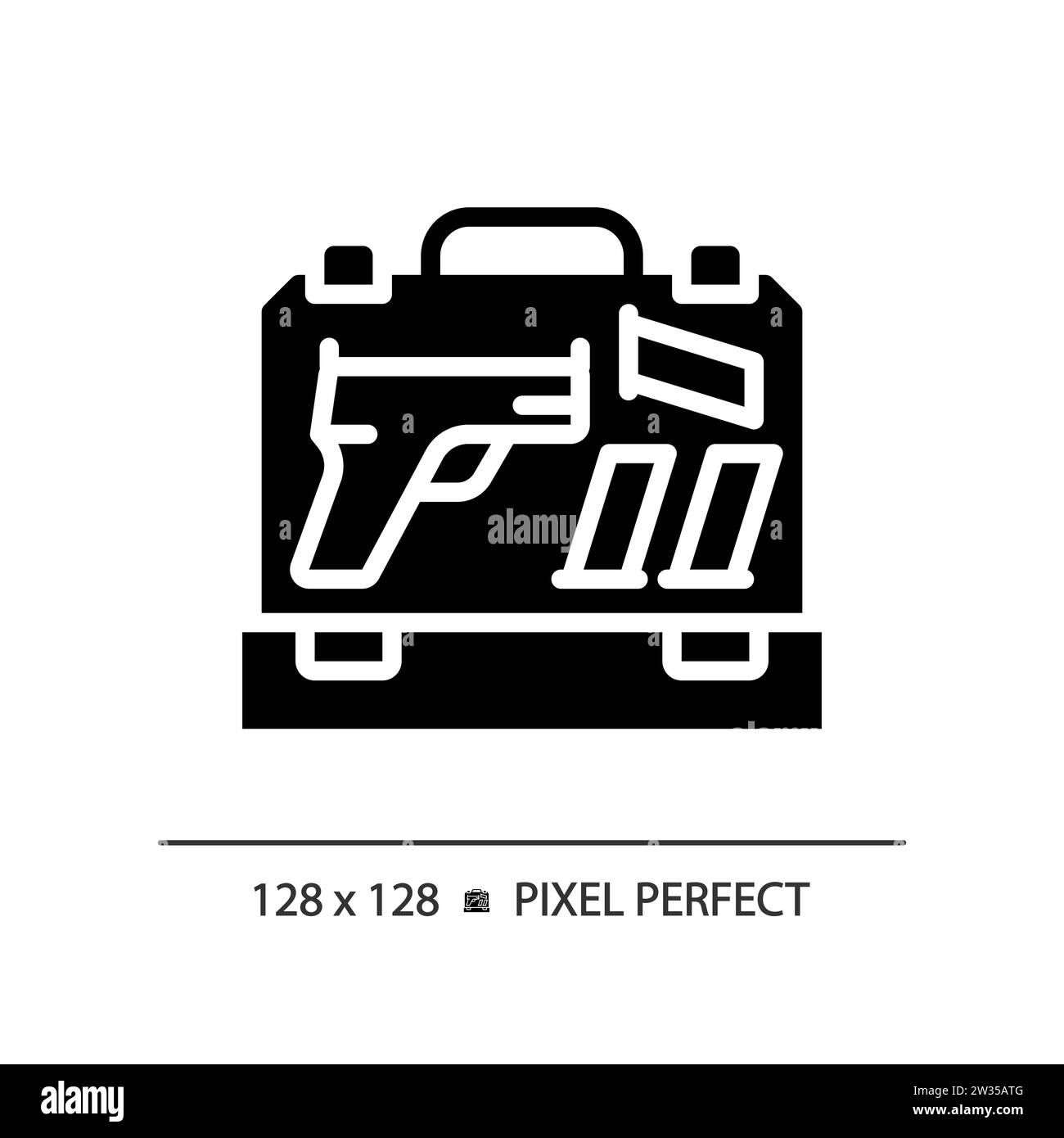 2D pixel perfect simple glyph style gun case icon Stock Vector Image ...