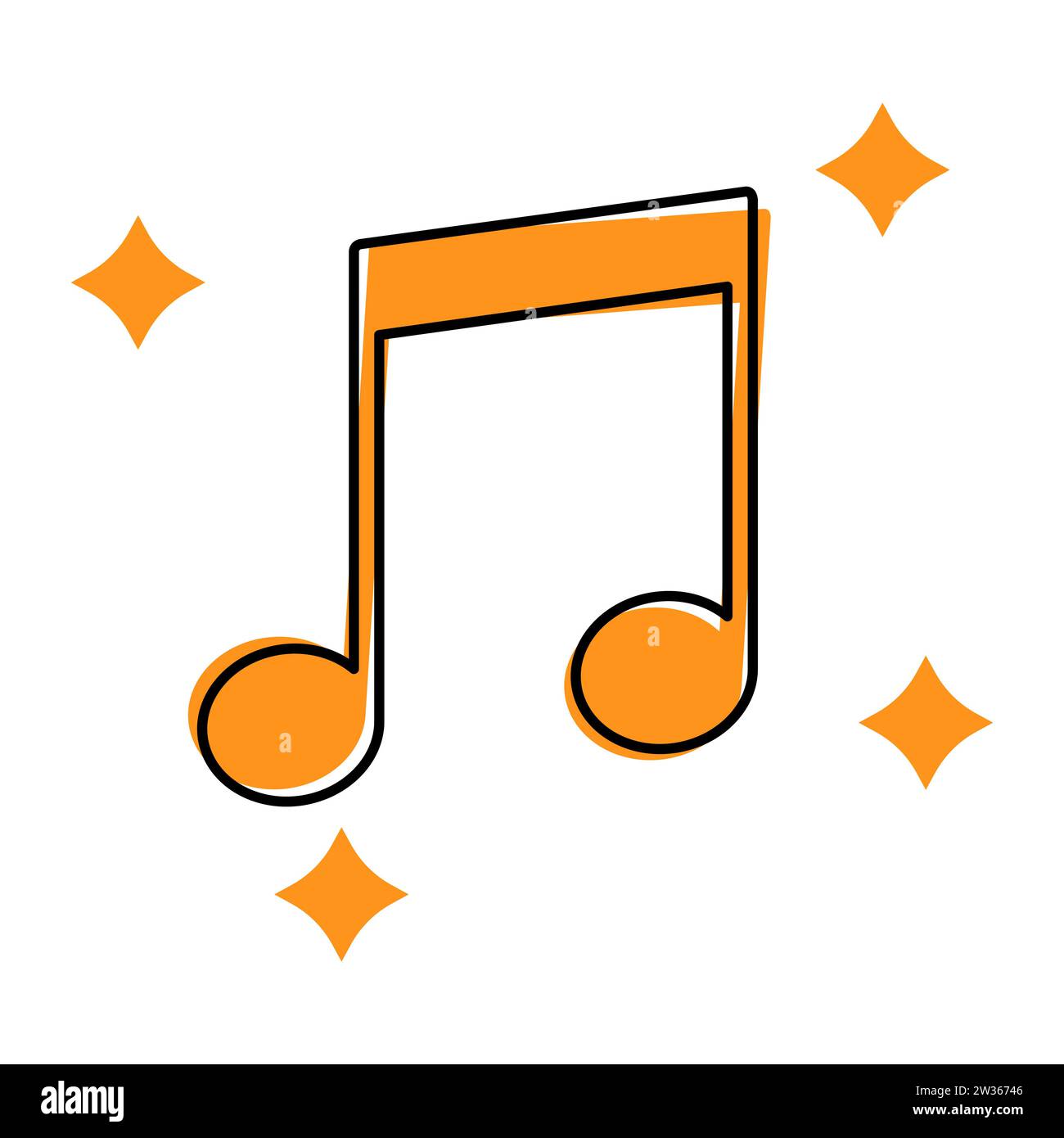 Eighth note illustration. Music, sheet music, song, rock, sound