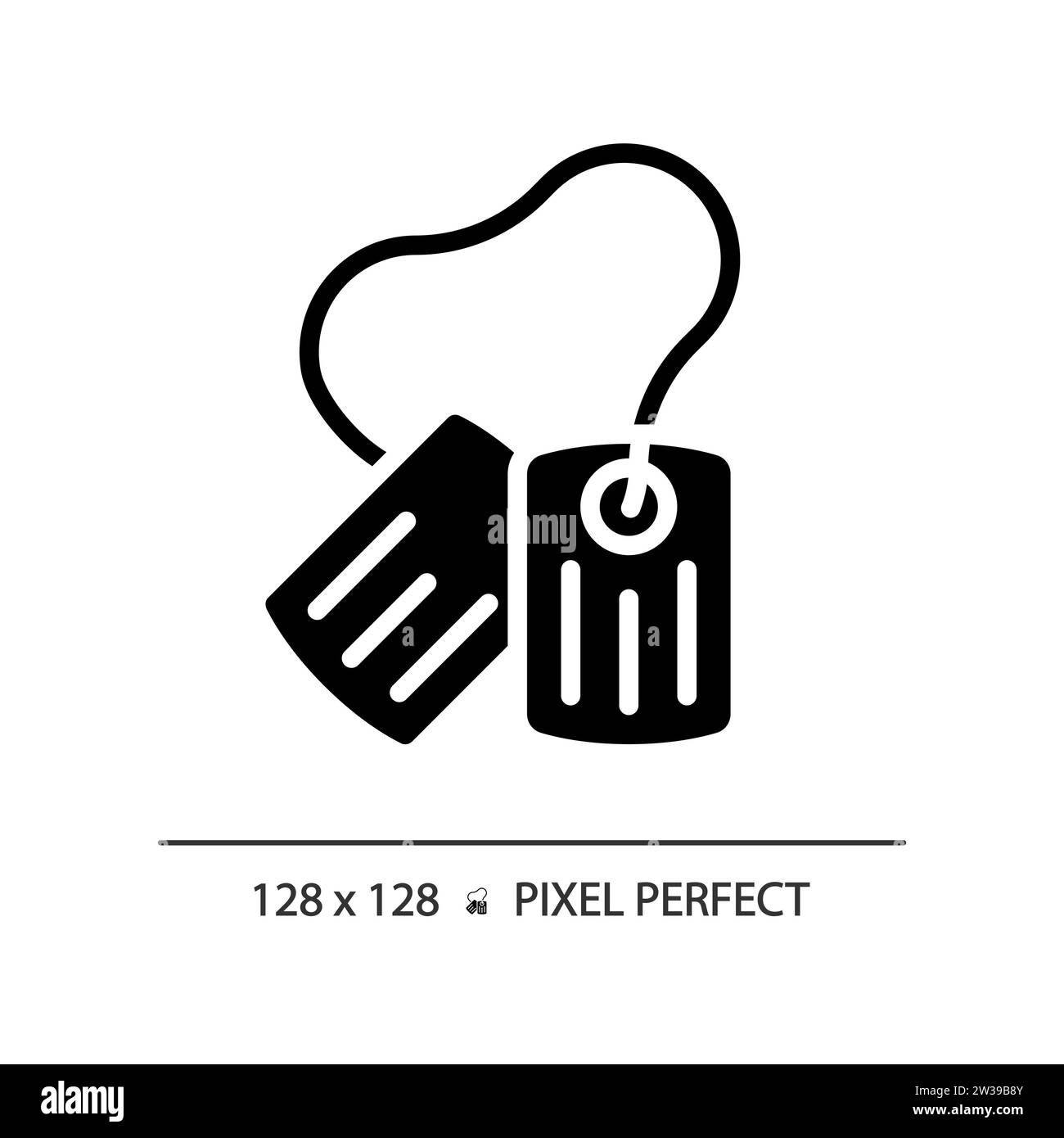 2D pixel perfect simple glyph style dog tag icon Stock Vector Image ...