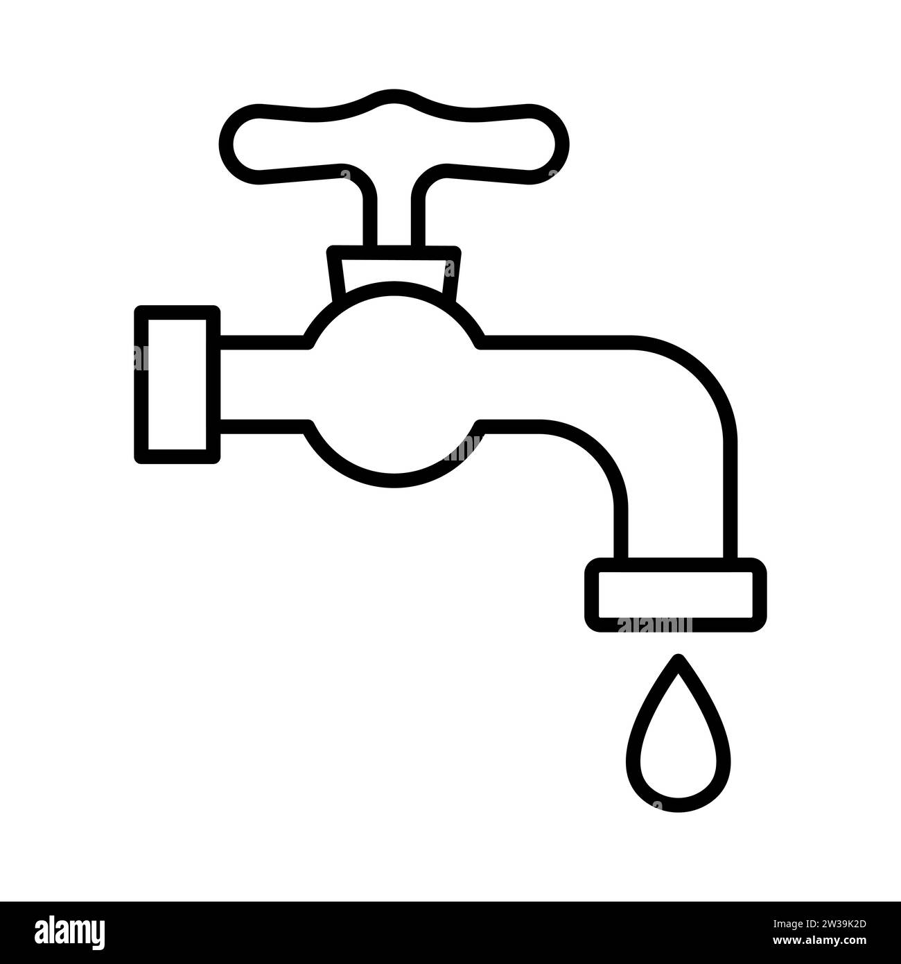 Faucet illustration. Water, drop, bath, sink, plumber plumbing valve shower pipe leak Vector icons Stock Vector