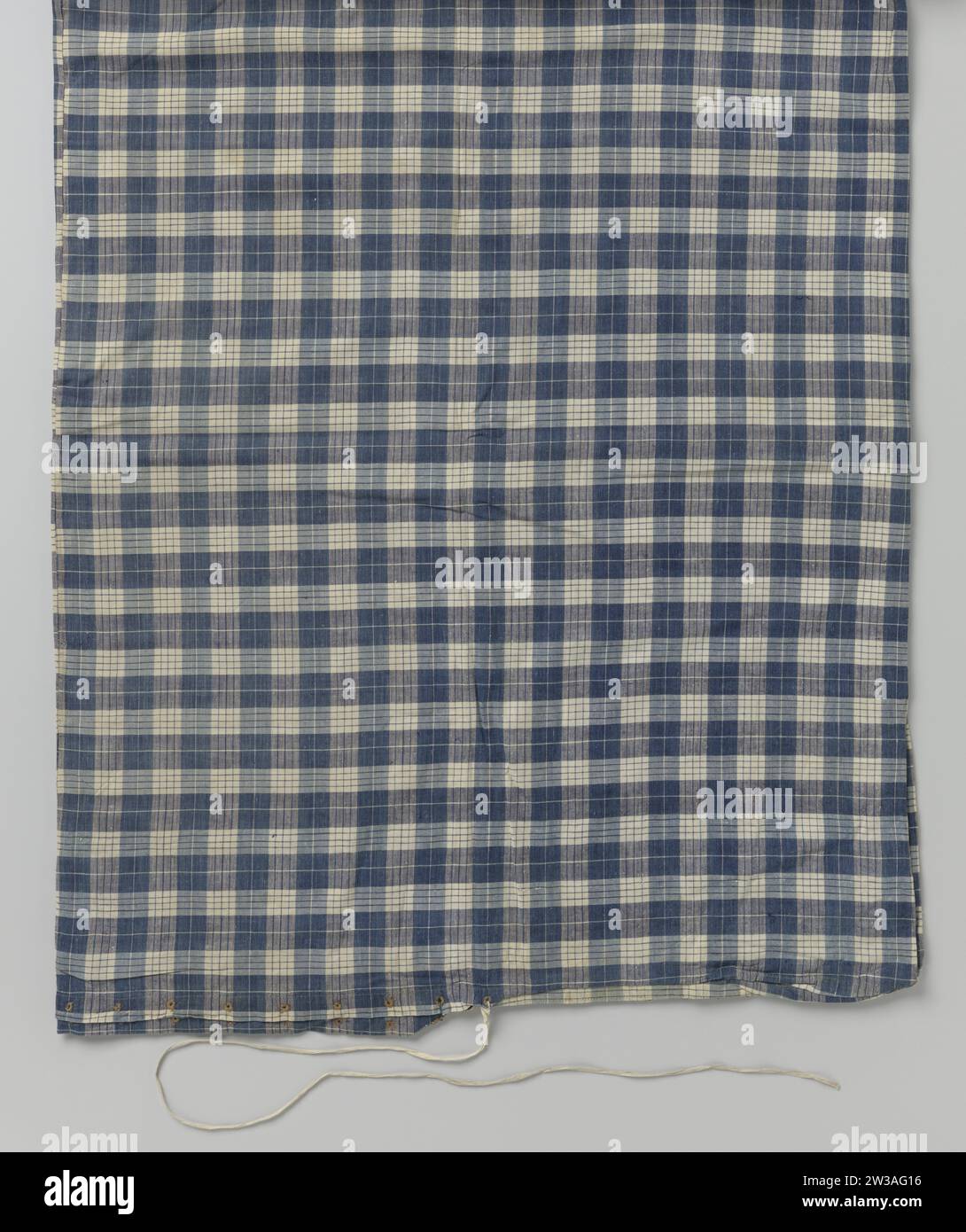 Bed cover of Tijk, Anonymous, c. 1800 - c. 1950 Tiking Bed cover, Blue-White checkered and striped. India (possibly) cotton (textile) Tiking Bed cover, Blue-White checkered and striped. India (possibly) cotton (textile) Stock Photo