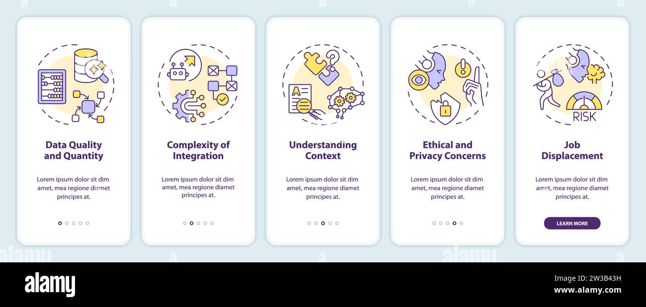 Walkthrough challenges of cognitive computing with concept Stock Vector
